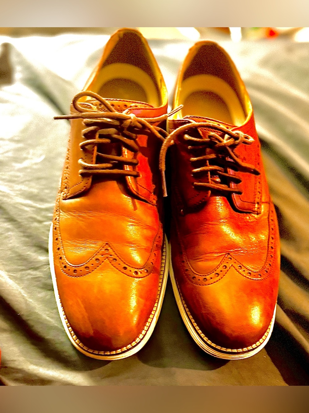 Cole Haan Originalgrand shortwing wingtip 11W Men’s Woodbury/Ivory Dress Shoes